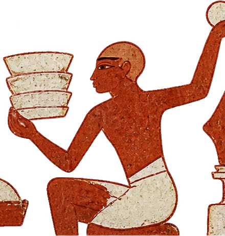 حرفي يحمل أوعية مكدسة